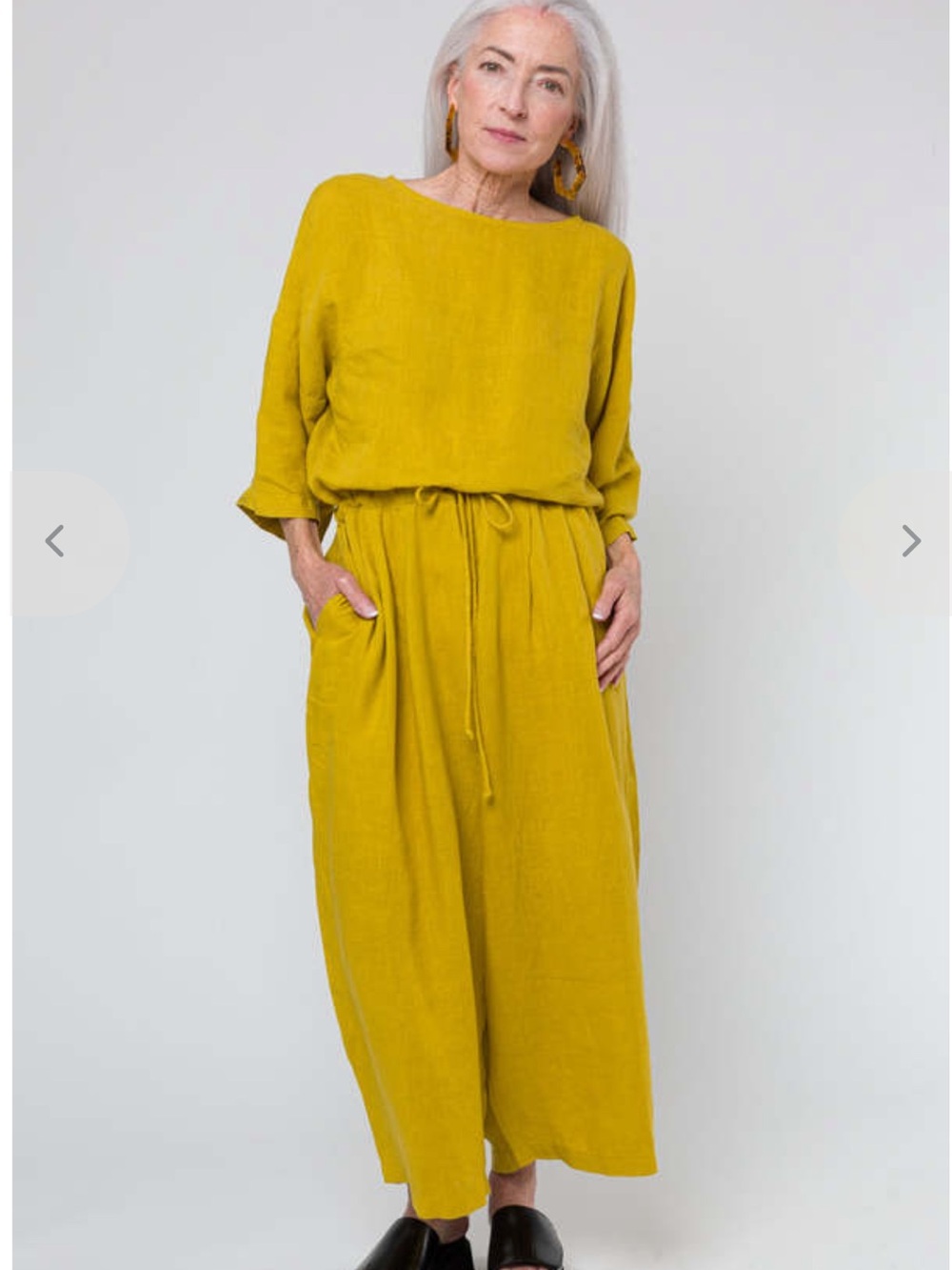 Black Crane Linen Pea Jumpsuit in Gold
